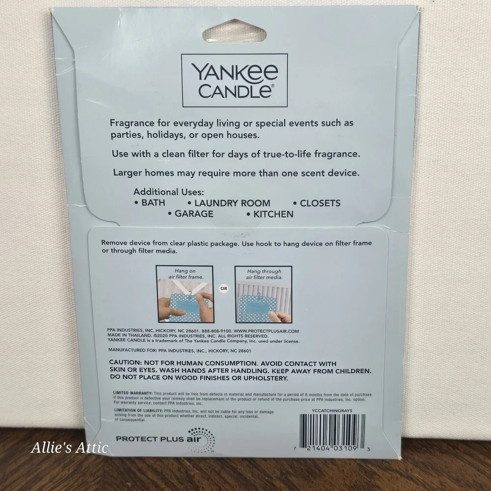 Yankee Candle‎ Catching Rays Scent Whole House Furnace Filter Pad Air Freshener